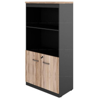 Armário Estante Yaris (800x450x1605) Calvi/Preto.