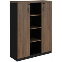 Armário Alto Credenza Start (1200x450x1615) Ameixa/Preto.