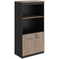 Armário Estante YARIS(800x450x1605) Ameixa/Preto.