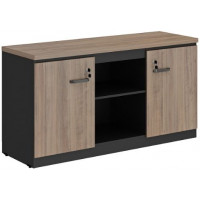 Armário Credenza,yaris C/ Portas de Abrir -1350x450x725MM Ameixa/Preto
