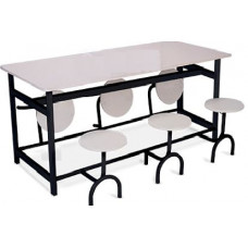 Mesa REFEITÓRIO6 Lugares C/ Tampo 18MM Melam. C/ Banco Escamot. 2400x800x770 Mesa REFEITÓRIO6 Lugares C/ Tampo 18MM Melam. C/ Banco Escamot. 2400x800x770