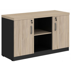 Armário Credenza 02 Portas de Abrir Start (1200x450x735) Calvi/Preto.